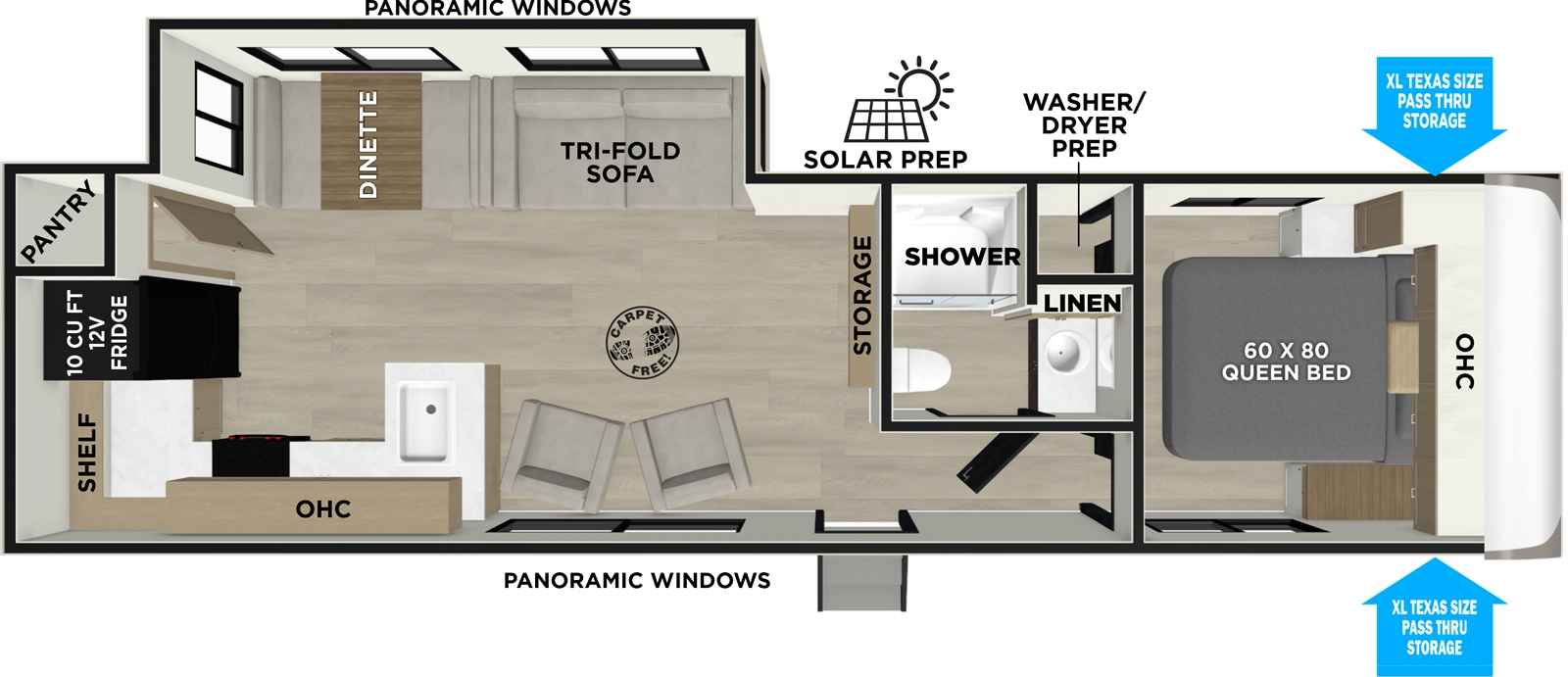 Hemisphere Travel Trailers 28RKHL Floorplan